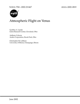 Atmospheric Flight on Venus