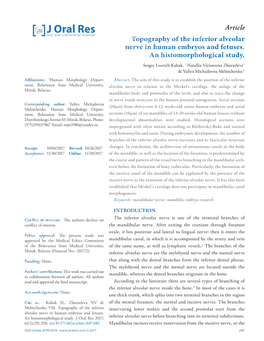 Article Article Topography of the Inferior Alveolar Nerve in Human