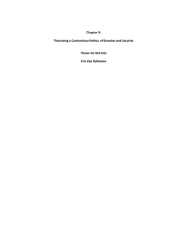 Chapter 3: Theorizing a Contentious Politics of Emotion and Security