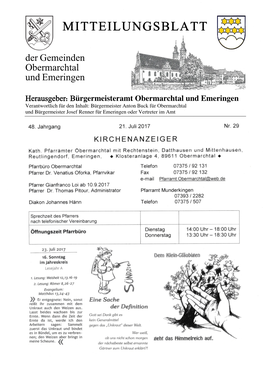 Mitteilungsblatt KW 29-2017