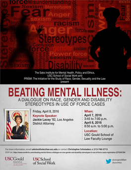 Beating Mental Illness: a Dialogue on Race, Gender, and Disability in Use