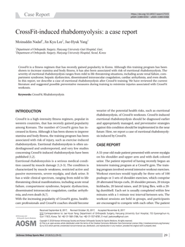 Crossfit-Induced Rhabdomyolysis: a Case Report