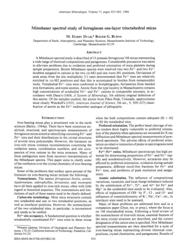 Miissbauer Spectral Study of Ferruginous One-Layer Trioctahedral