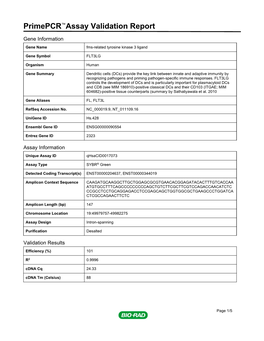 Primepcr™Assay Validation Report