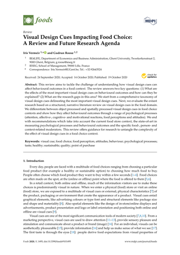 Visual Design Cues Impacting Food Choice: a Review and Future Research Agenda