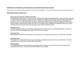 Selby District Council Responses to Representations on the Draft Charging Schedule July 2014