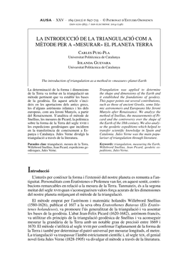 MESURAR» EL PLANETA TERRA Carles Puig-Pla Universitat Politècnica De Catalunya Iolanda Guevara Univarsitat Politàcnica De Catalunya