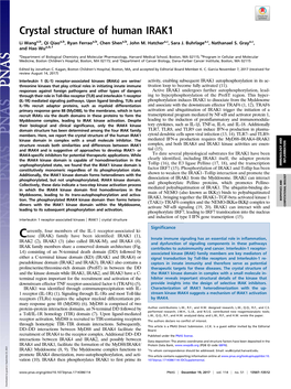 Crystal Structure of Human IRAK1