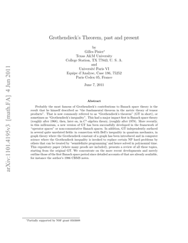 Grothendieck's Theorem, Past and Present