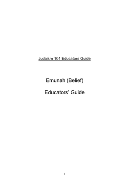 Judaism 101 Educators Guide