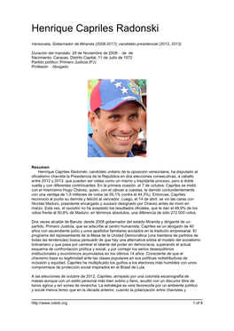 Henrique Capriles Radonski