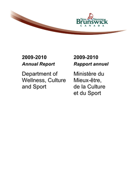 Rapport Annuel 2009-2010 Annual Report
