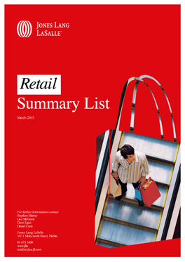 Retail Summary List Jan 2015