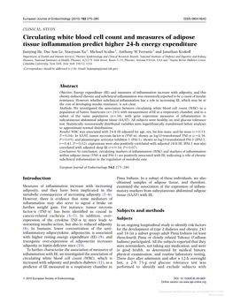 Circulating White Blood Cell Count and Measures of Adipose Tissue