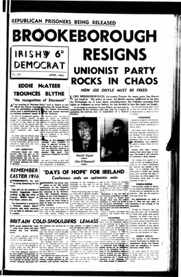 Irish* 6° Democrat Unionist Party Rocks in Chaos