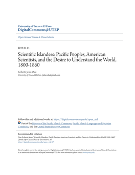 Scientific Islanders: Pacific Peoples, American Scientists, and the Desire to Understand the World, 1800-1860