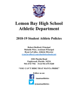 Student Athlete Policies