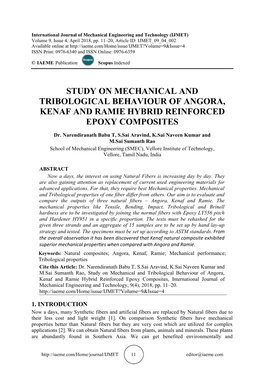 Study on Mechanical and Tribological Behaviour of Angora, Kenaf and Ramie Hybrid Reinforced Epoxy Composites