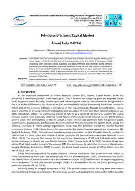 Principles of Islamic Capital Market