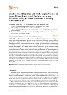 Effect of Road Markings and Traffic Signs Presence on Young