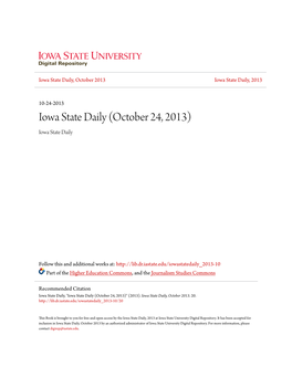 Iowa State Daily, October 2013 Iowa State Daily, 2013