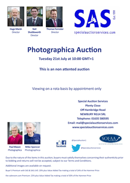Photographica Auction Tuesday 21St July at 10:00 GMT+1