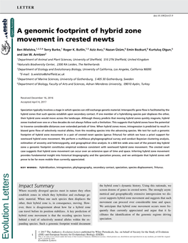 A Genomic Footprint of Hybrid Zone Movement in Crested Newts