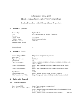 Submission Data 2015 IEEE Transactions on Services Computing