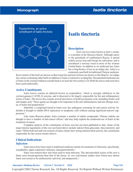 Isatis Tinctoria Monograph