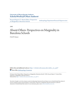 Perspectives on Marginality in Barcelona Schools Oriol Pi-Sunyer