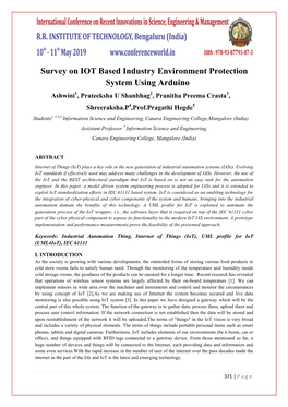 Survey on IOT Based Industry Environment Protection System Using Arduino