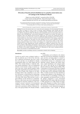 Diversity of Lizards and Microhabitat Use in a Priority Conservation Area of Caatinga in the Northeast of Brazil