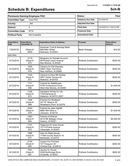 Expenditures Sch-B