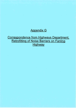 Appendix G Correspondence from Highways Department