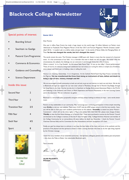 Easter 2014 Newsletter