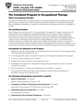 The Combined Program in Occupational Therapy