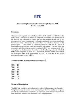 2009 the Year of the Multiple Complaint