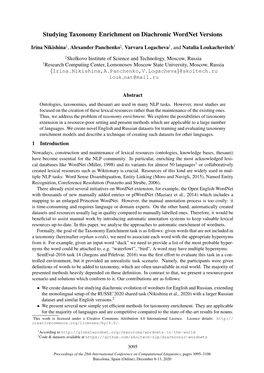 Studying Taxonomy Enrichment on Diachronic Wordnet Versions