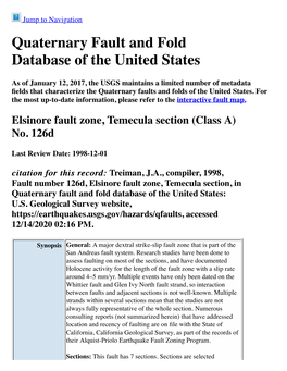 Quaternary Fault and Fold Database of the United States