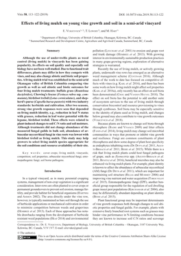 Effects of Living Mulch on Young Vine Growth and Soil in a Semi-Arid Vineyard