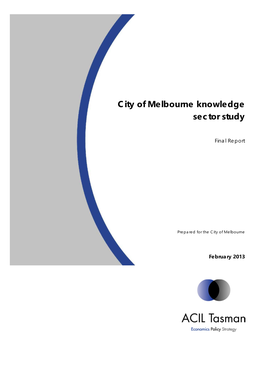 City of Melbourne Knowledge Sector Study
