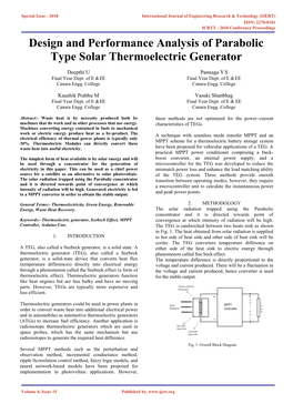 Design and Performance Analysis of Parabolic Type Solar Thermoelectric Generator