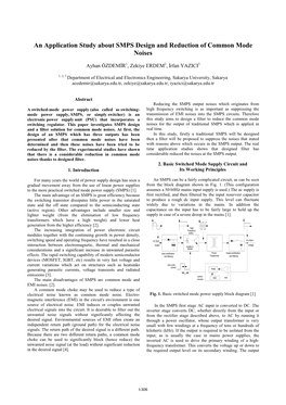 An Application Study About SMPS Design and Reduction of Common Mode Noises