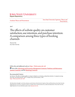 The Effects of Website Quality on Customer Satisfaction, Use Intention