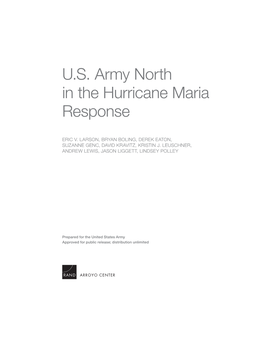 U.S. Army North in the Hurricane Maria Response