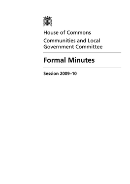 Formal Minutes