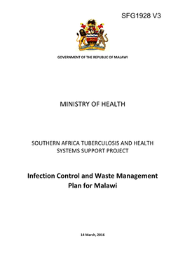 MINISTRY of HEALTH Infection Control and Waste Management Plan for Malawi
