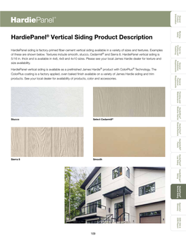 Hardiepanel® Vertical Siding Product Description