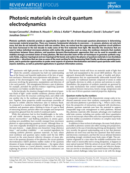 Photonic Materials in Circuit Quantum Electrodynamics