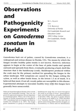 Observations Pathogenicity Experiments on Gsnodermcr